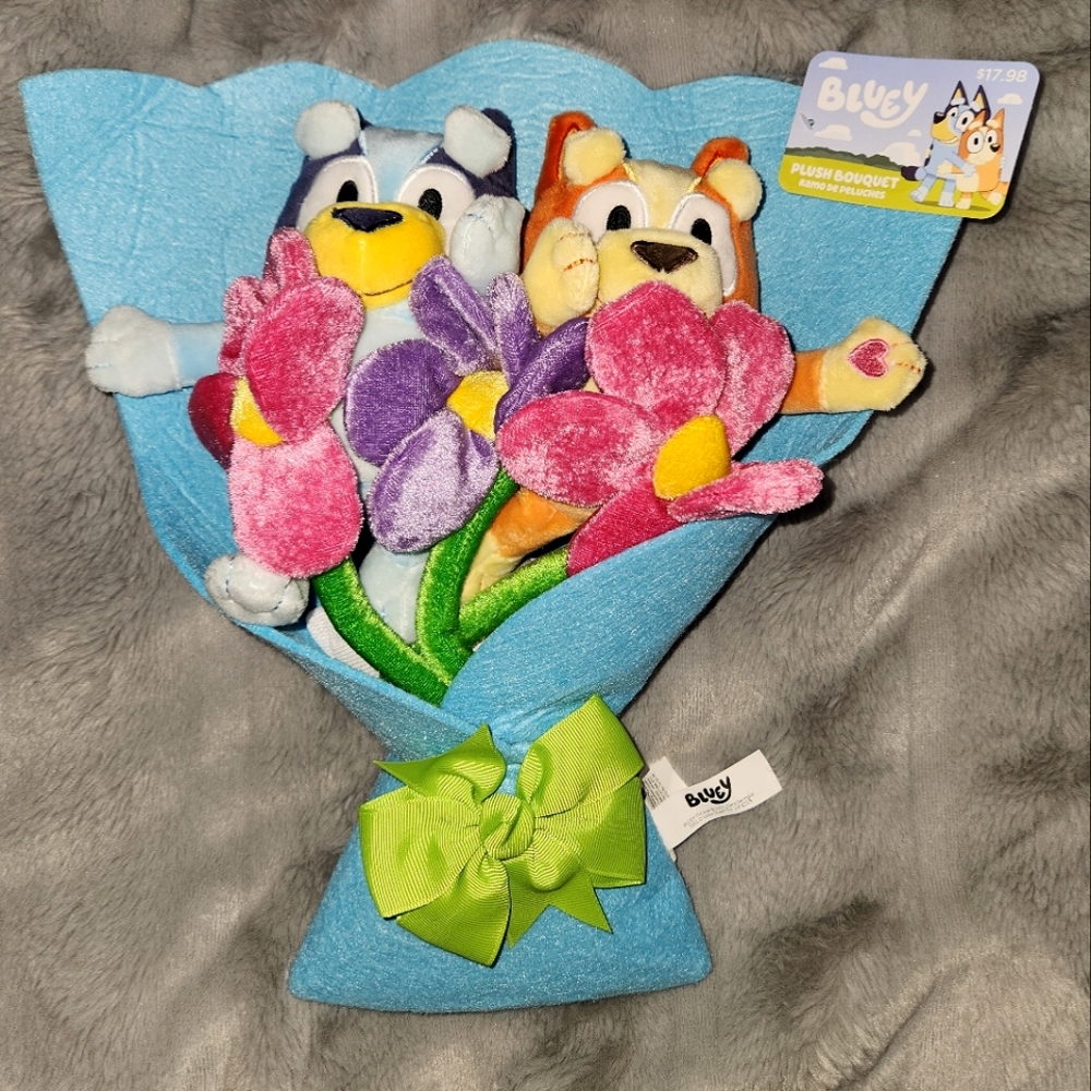 Bluey & Bingo Valentine's Day Plush Bouquet NEW